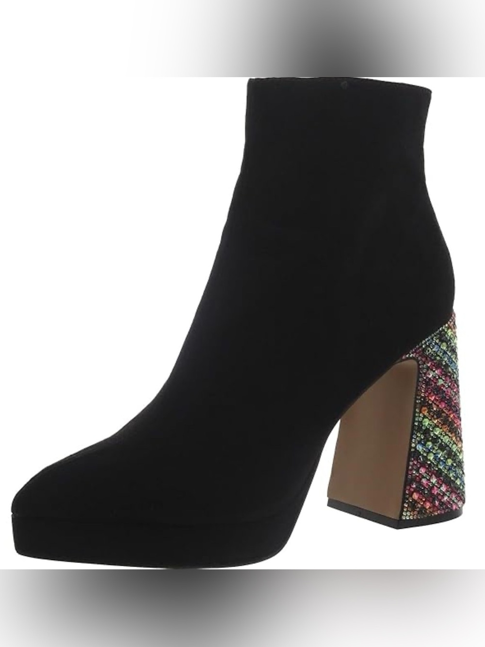 NWOB!!!  Betsey Johnson Raylan Rainbow Rhinestone Heel Booties Size 8.5M